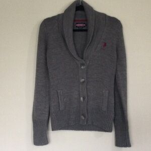 USPA (POLO), SMALL, GRAY, USED, CARDIGAN